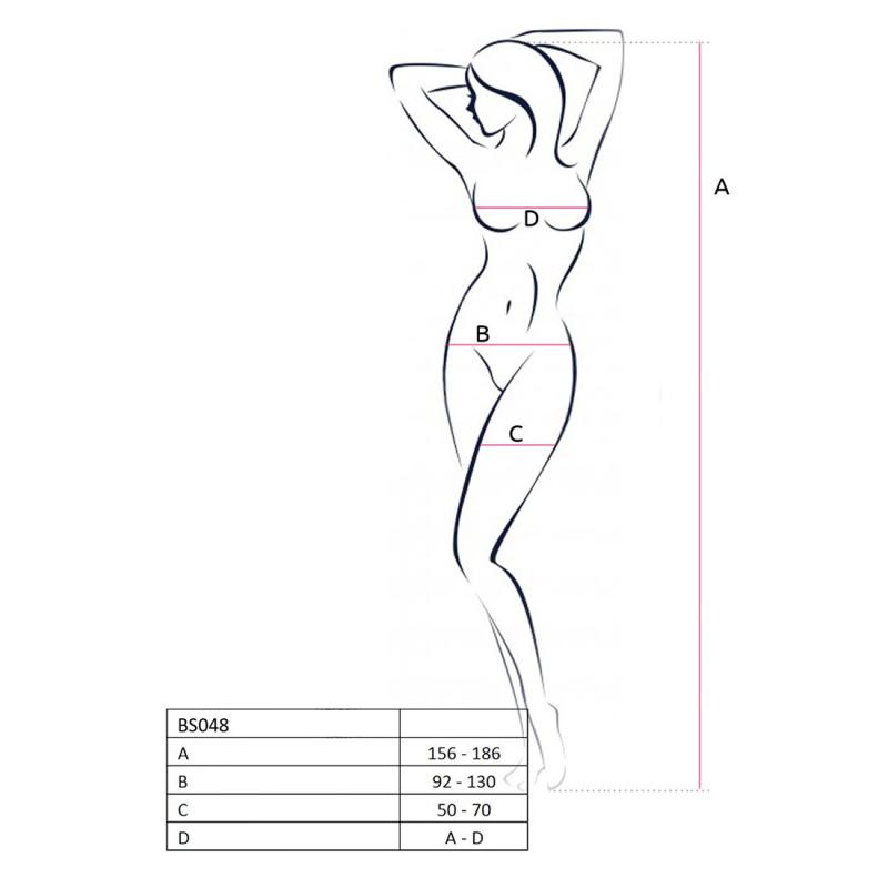 PBS048W Бодистокинг Passion BS048 white, комбинезон, имитация колгот и открытого топа