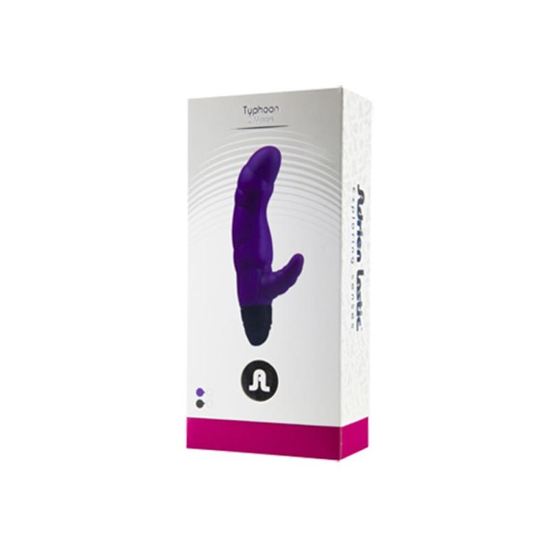 AD10819 Вибратор рельефный Adrien Lastic Typhoon Black со стимуляцией точки G, два мотора