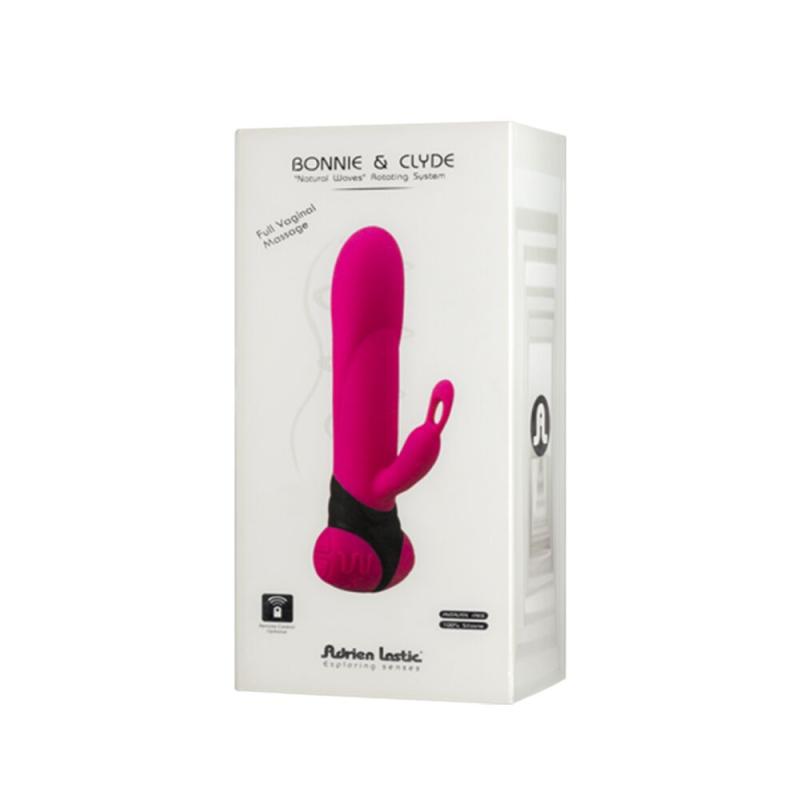 AD10753 Вибратор с вращением ствола Adrien Lastic Bonnie & Clyde, с петелькой для пальчика