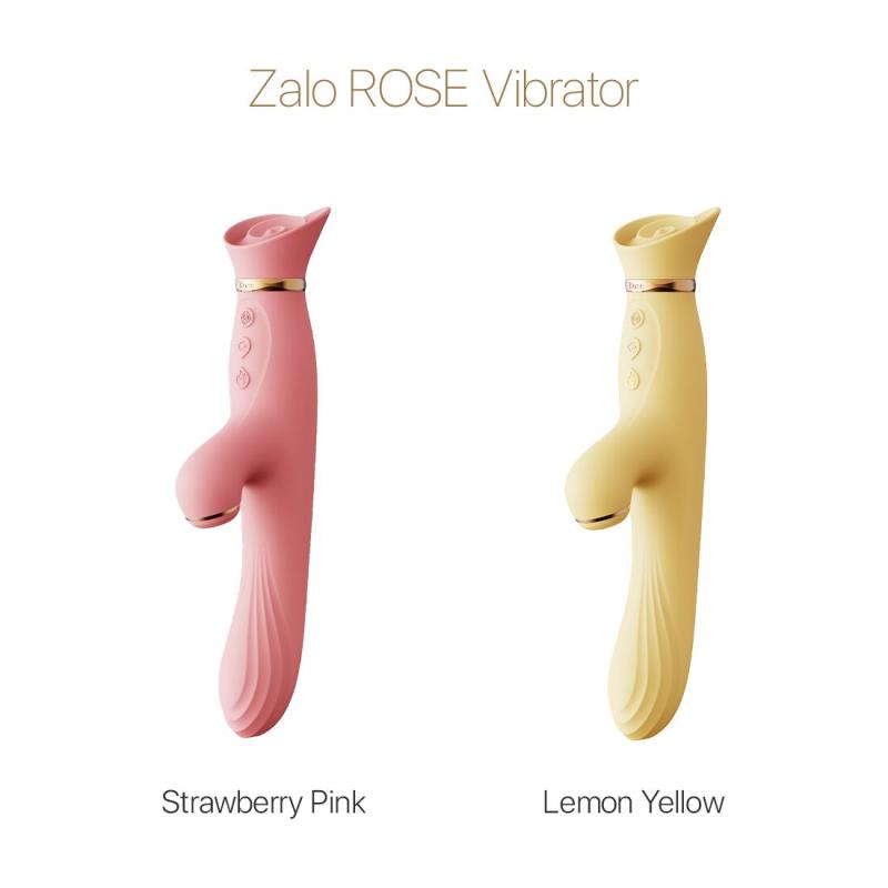 SO6680 Вибратор с подогревом и вакуумной стимуляцией клитора Zalo - ROSE Vibrator Strawberry Pink