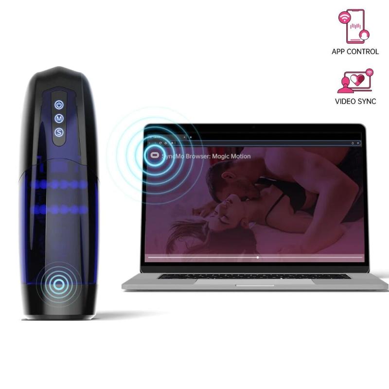 SO8221 Интерактивный смарт мастурбатор Magic Motion Xone, имитация фрикций, 10 режимов, турбо-кнопка