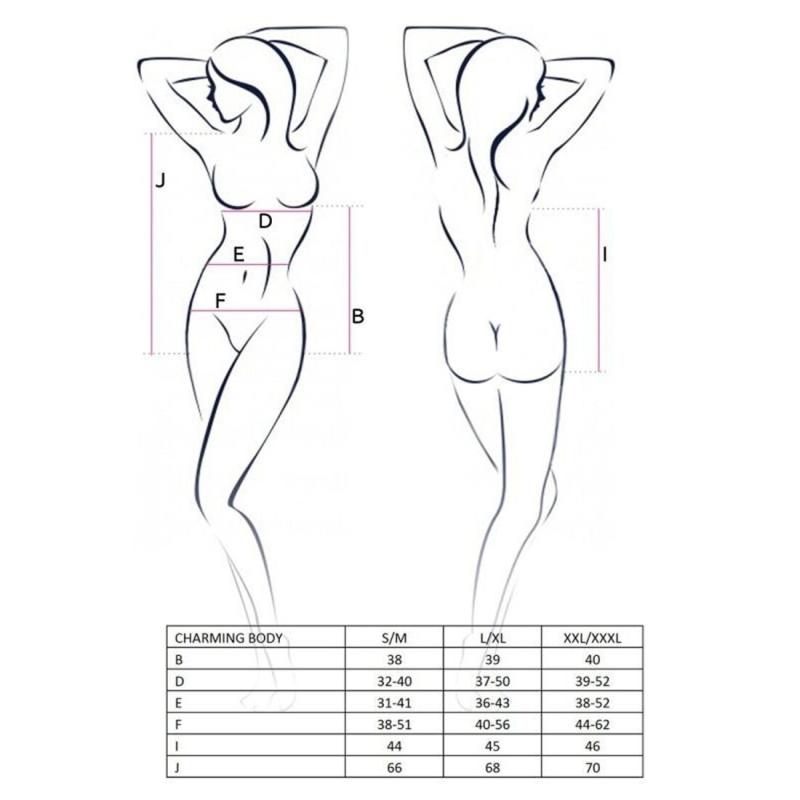 EL11001 Боди CHARMING BODY black L/XL - Passion