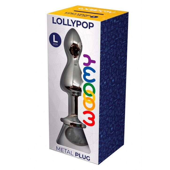 SO7421 Металлическая анальная пробка Wooomy Lollypop Double Ball Metal Plug L диаметр 3,5 см, длина 10,5 см