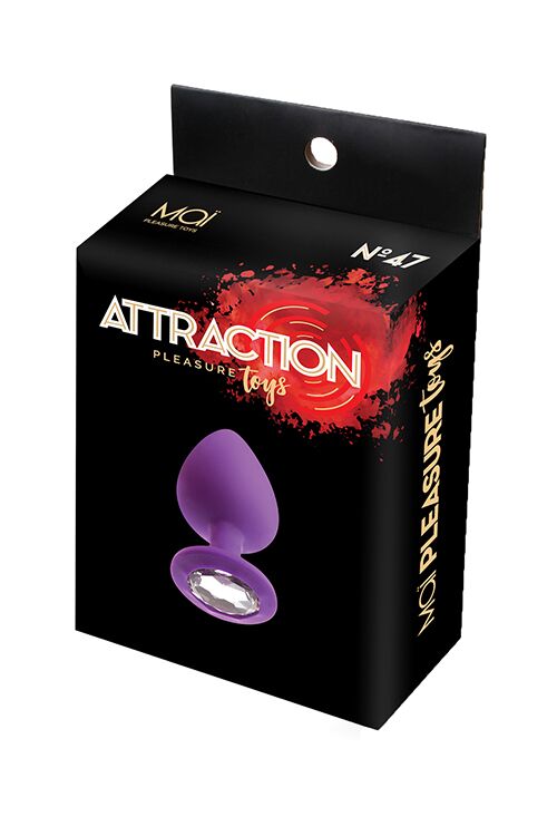 SO4625 Анальная пробка с кристаллом MAI Attraction Toys №47 Purple, длина 7см, диаметр 2,8см
