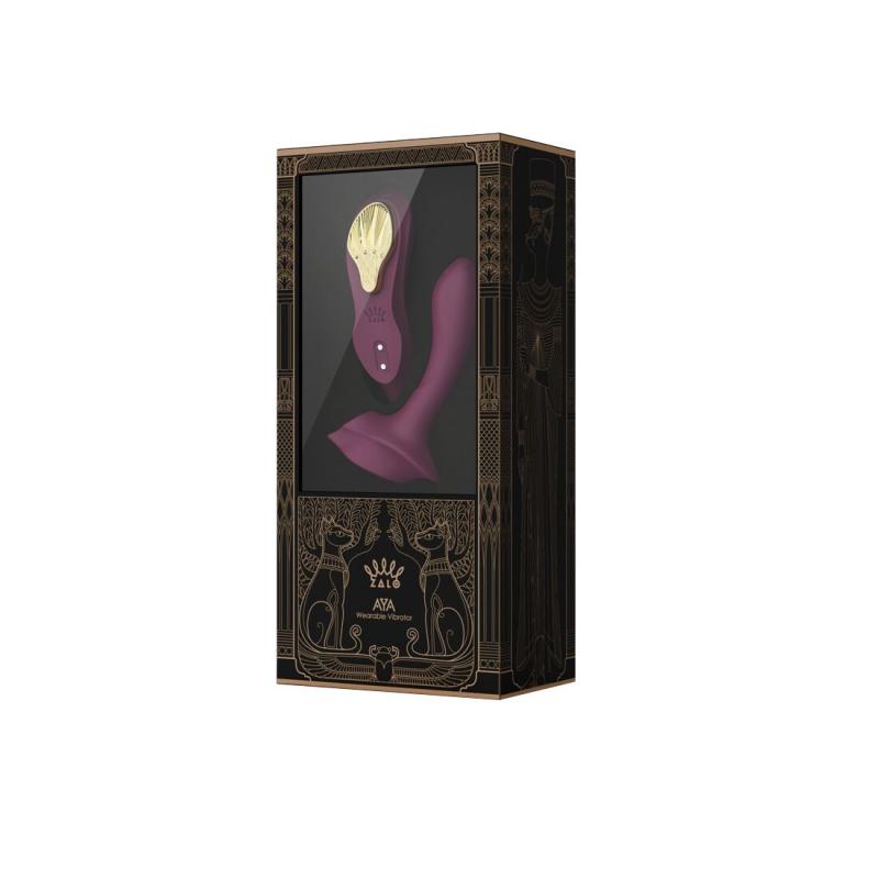 SO6648 Смарт-вибратор в трусики Zalo - AYA Velvet Purple, насадка и пульт ДУ