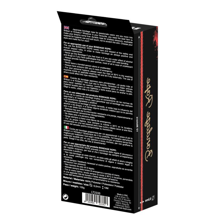 SO6574 Веревка для BDSM MAI Bondage Rope Red, длина 10 м, диаметр 6,5 мм, полиэстер