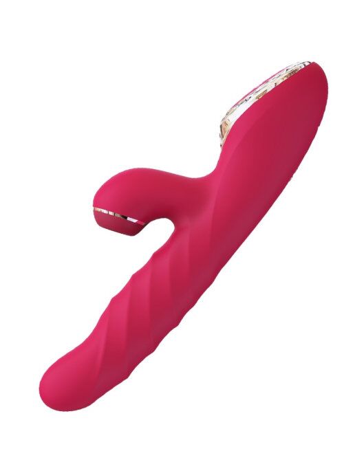 SO4956 Вибратор-кролик с вакуумной стимуляцией и вращающимся стволом KISTOY A-King Max Red