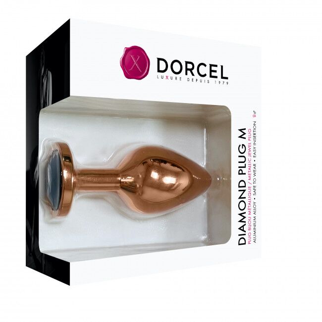 SO5531 Металлическая анальная пробка с украшением в виде кристалла Dorcel - Diamond Plug Rose Gold M