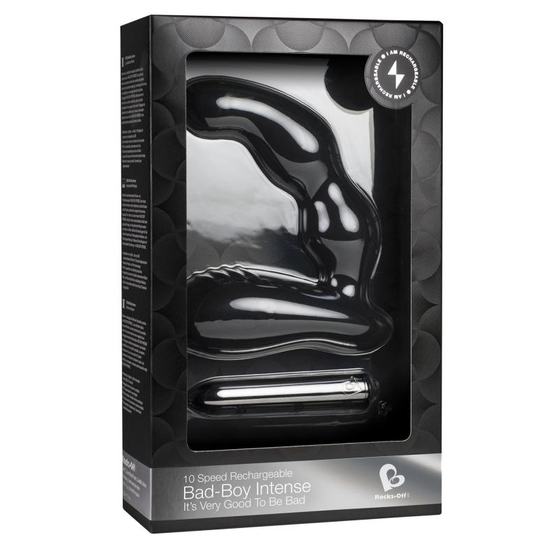 RO1364 Вибромассажер простаты Rocks Off Bad-Boy Intense, массаж промежности, макс диаметр 4см, перезаряжаем