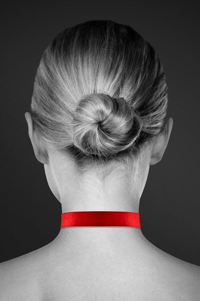 SO1884 Чокер с замочком-сердечком Bijoux Pour Toi - HEART LOCK Red, экокожа