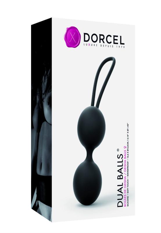 SO3089 Вагинальные шарики Dorcel Dual Balls Black, диаметр 3,6см, вес 55гр