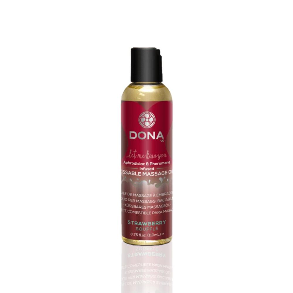 SO1537 Массажное масло DONA Kissable Massage Oil Strawberry Souffle (110 мл) можно для оральных ласк