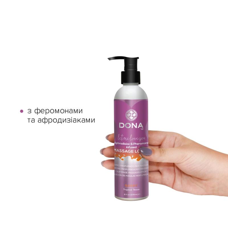 SO2104 Массажный лосьон DONA Sassy - Tropical Tease (235 мл) увлажняющий с афродизиаками и феромонами