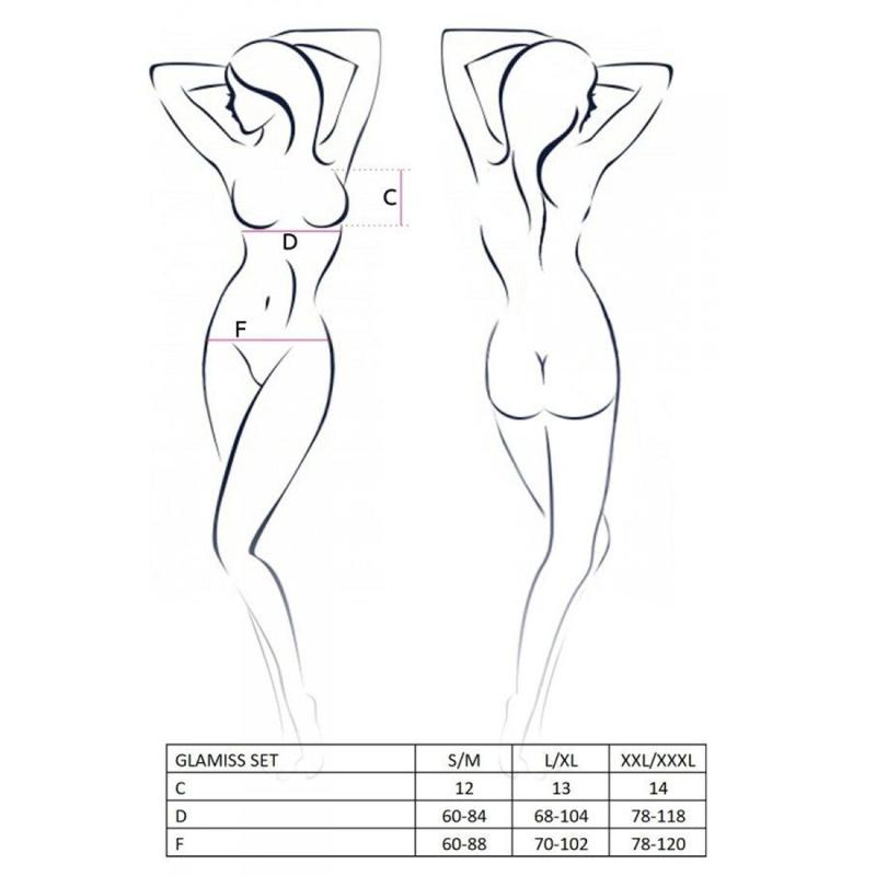 PS27102 Комплект белья GLAMISS SET black S/M - Passion Exclusive