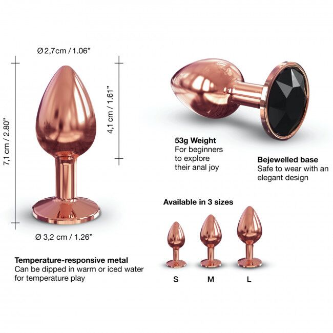 SO5534 Металлическая анальная пробка с украшением в виде кристалла Dorcel - Diamond Plug Rose Gold S