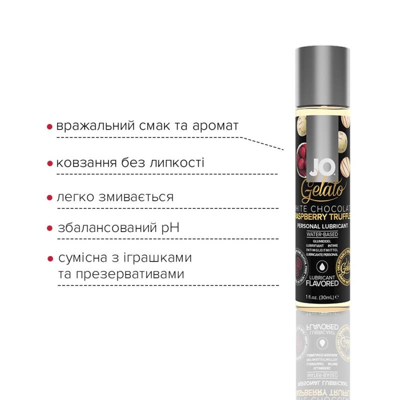 SO3505 Смазка на водной основе System JO GELATO White Chocolate Raspberry(30 мл) без сахара и парабенов
