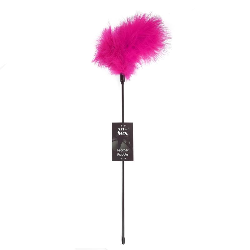 SO6617 Щекоталка темно-розовая Art of Sex - Feather Paddle, перо молодого индюка