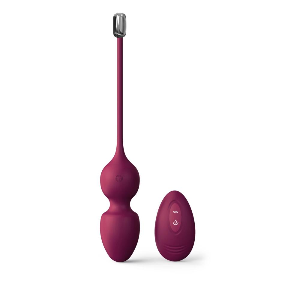 SO7388 Вагинальные шарики Dorcel LOVE BALLS PLUM, вибрации и движения внутреннего шарика, пульт ДУ