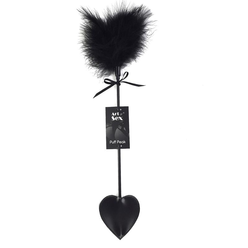 SO6608 Щекоталка со шлепалкой Пика Art of Sex - Puff Peak, цвет Черный