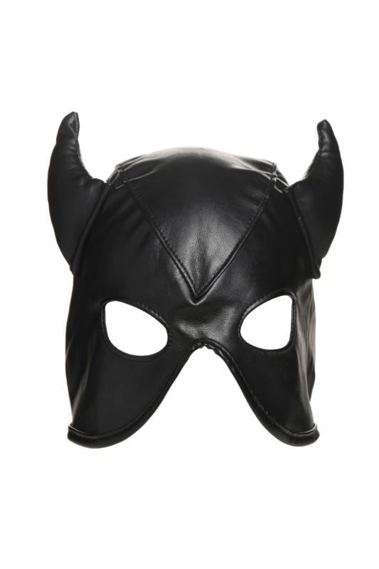 SO8800 Маска Master Series Dungeon Demon Bondage Mask with Horns - Black