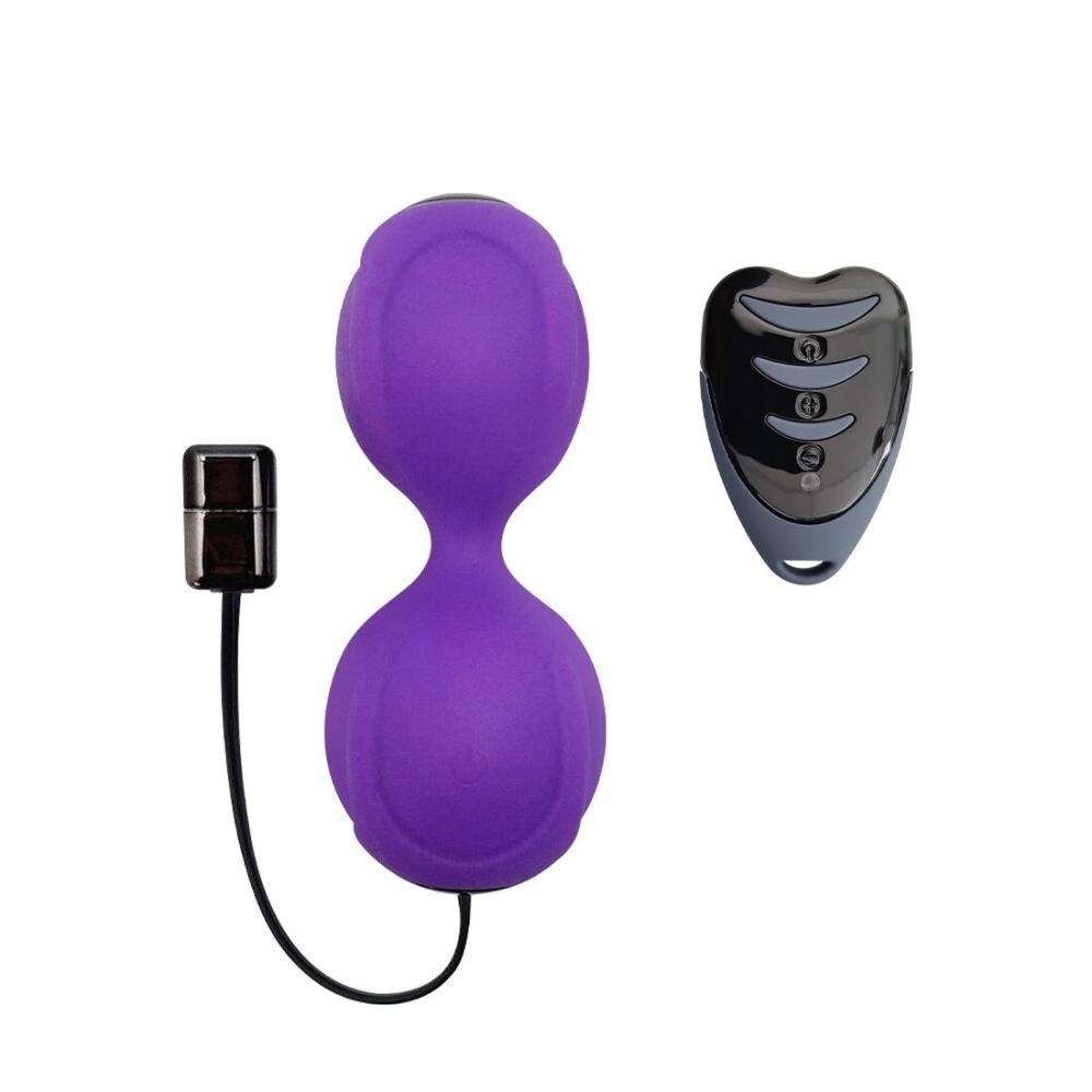 AD40753 Вагинальные шарики с вибрацией Adrien Lastic Kegel Vibe Purple, диаметр 3,7см