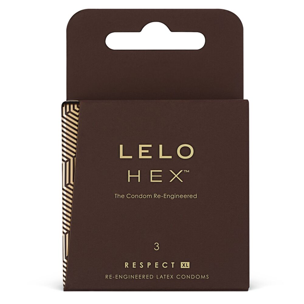 SO8132 Презервативы LELO HEX Condoms Respect XL 3 Pack, тонкие и суперпрочные, увеличенный размер