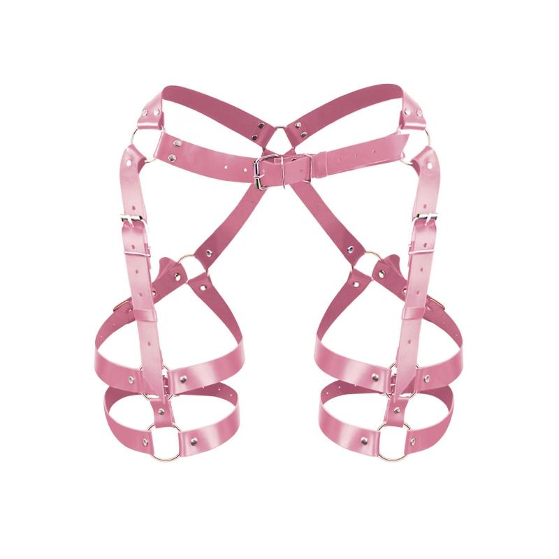 SO7764 Гартеры Art of Sex - Claire, натуральная кожа, размер L-2XL, цвет розовый