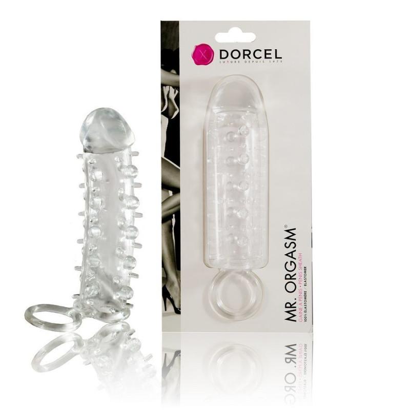 MD0609 Насадка на член Dorcel Mr. Orgasm с кольцом для мошонки, ультрастимулирующий рельеф