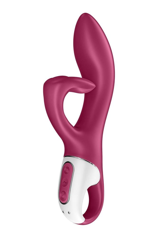 SO6285 Вибратор кролик с тройным отростком Satisfyer Embrace me Berry, 2 мотора, диаметр 3,6 см