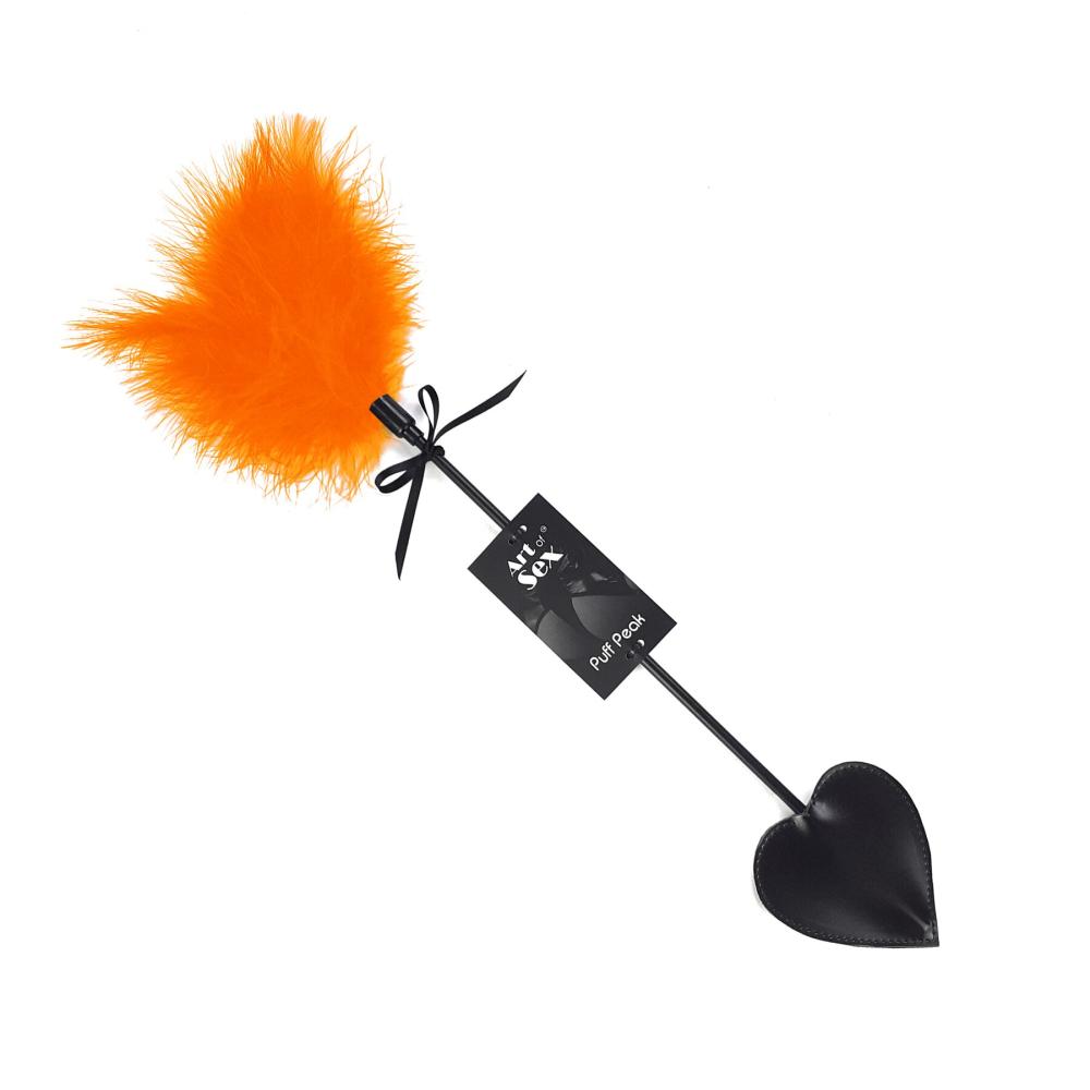 SO6972 Щекоталка со шлепалкой Пика Art of Sex - Puff Peak, цвет Оранжевый