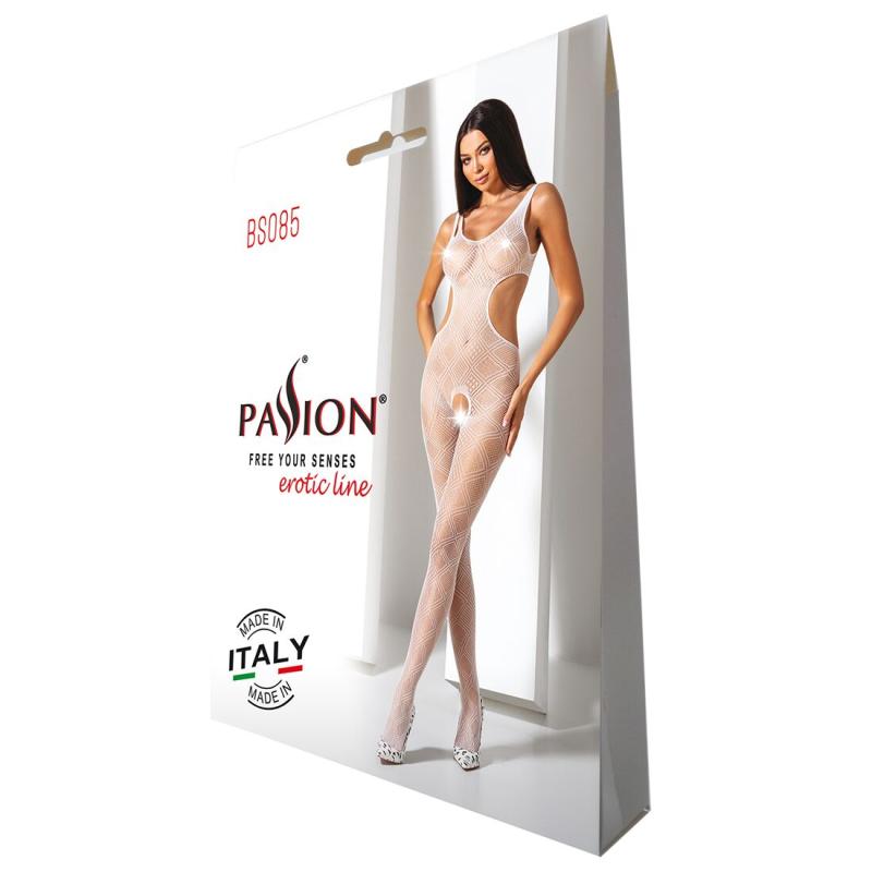 SO4746 Эротический бодистокинг с рисунком Passion BS085 white