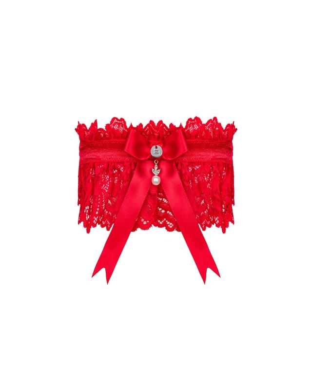 SO7684 Ажурная подвязка Obsessive Amor Cherris garter, red