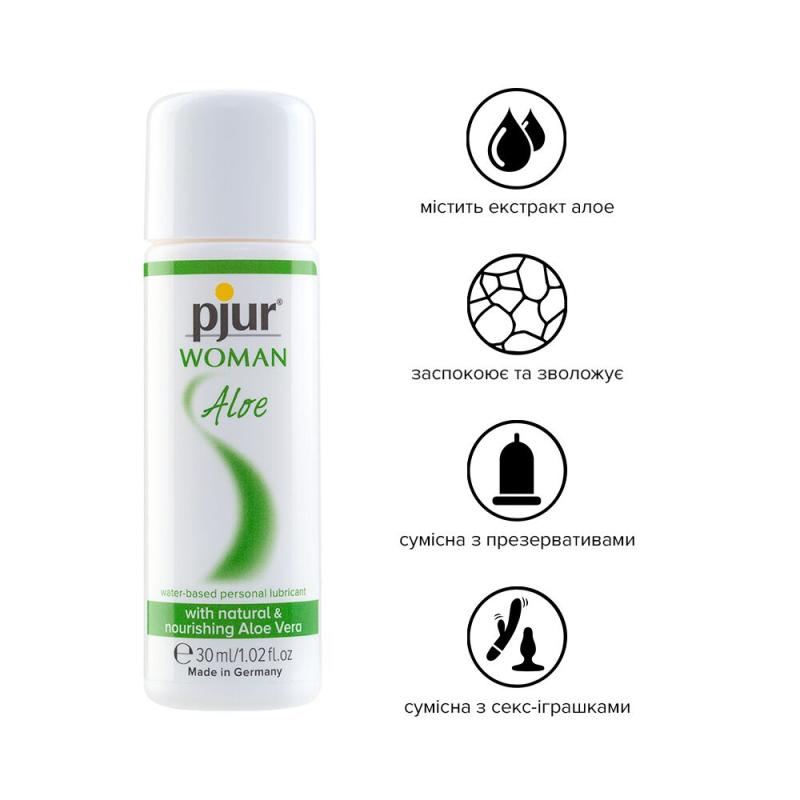 PJ13310 Лубрикант на водной основе pjur Woman Aloe 30 мл с экстрактом алоэ, увлажняющий, без парабенов