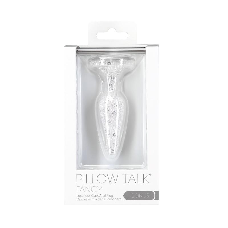 SO6833 Стеклянная анальная пробка Pillow Talk Fancy Luxurious Glass Anal Plug, ⌀3,1см, вибропуля в подарок