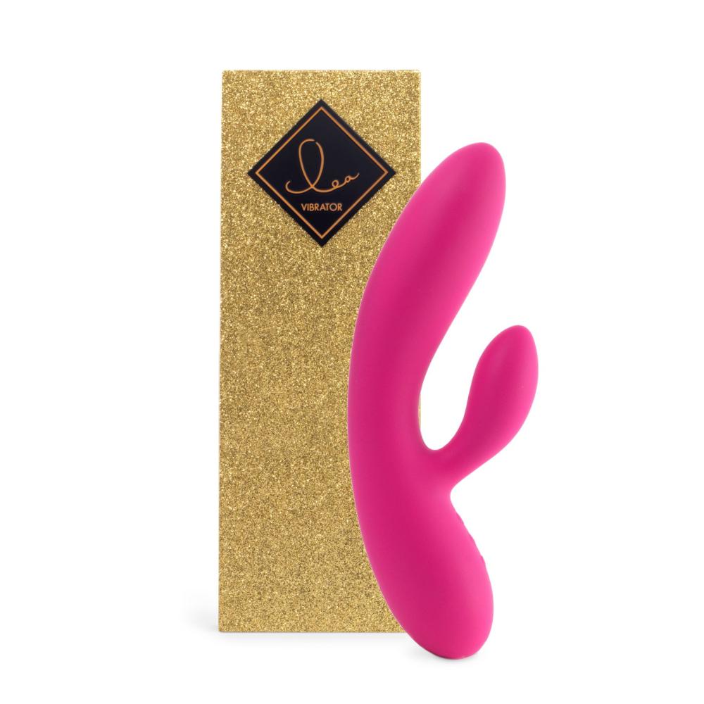 SO4432 Гибкий вибратор кролик с двумя моторами FeelzToys Lea Rabbit Vibrator Rubine Red