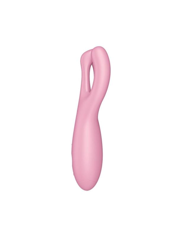 SO6082 Клиторальный смарт вибратор Satisfyer Threesome 4 Pink с тремя пальчиками