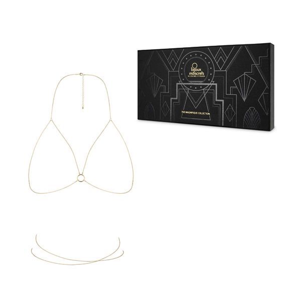 SO2656 Цепочка портупея Bijoux Indiscrets Magnifique Bra Chain - Gold, украшение на тело