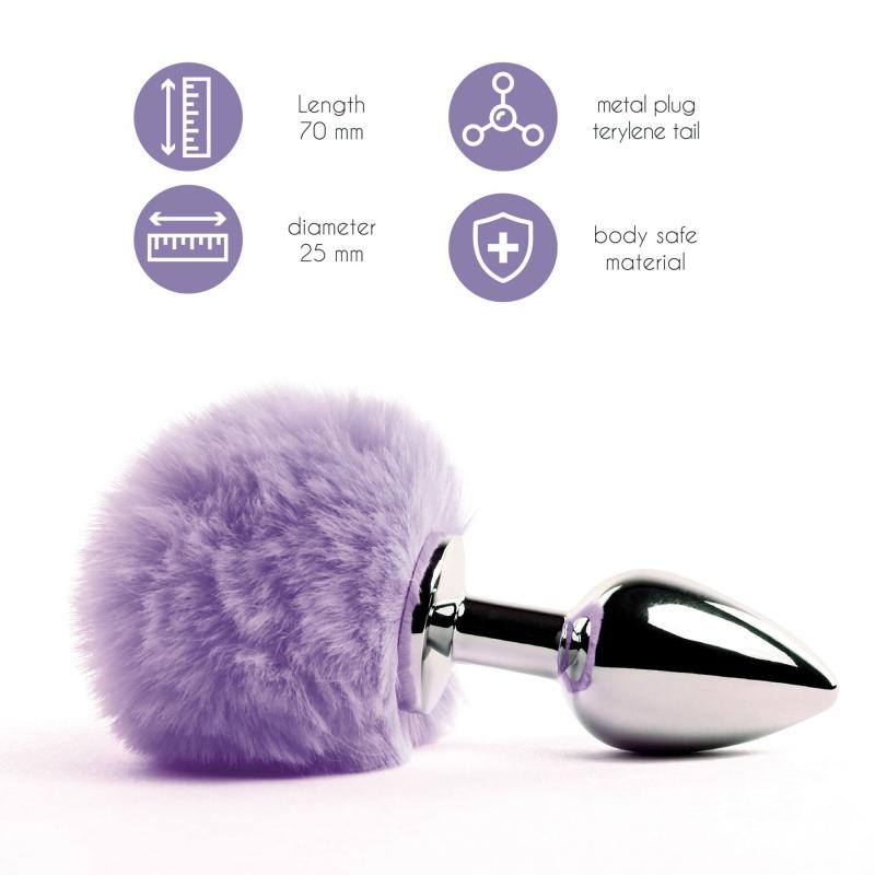 SO5062 Анальная пробка FeelzToys - Bunny Tails Butt Plug Purple