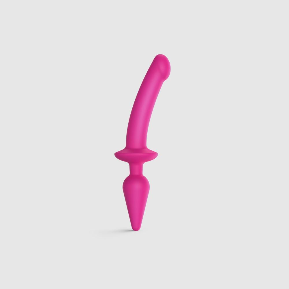 SO6829 Анальная пробка с дилдо 2в1 Strap-On-Me SWITCH PLUG-IN DILDO Fuchsia L, диаметр 4,5/3,4 см