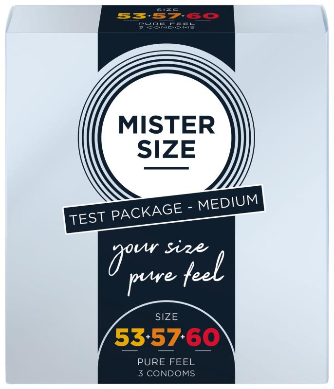 SO8040 Набор презервативов Mister Size - pure feel - 53–57–60 (3 condoms), 3 размера, толщина 0,05 мм