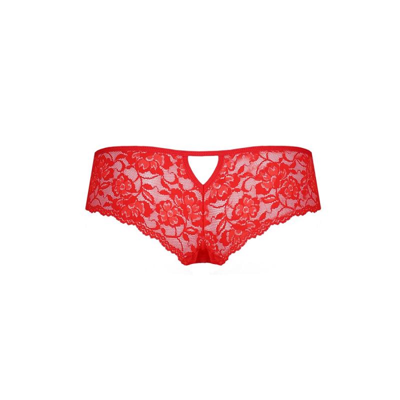 SO5377 Трусики-бразилиана из цветочного кружева Raja Thong red S/M - Passion