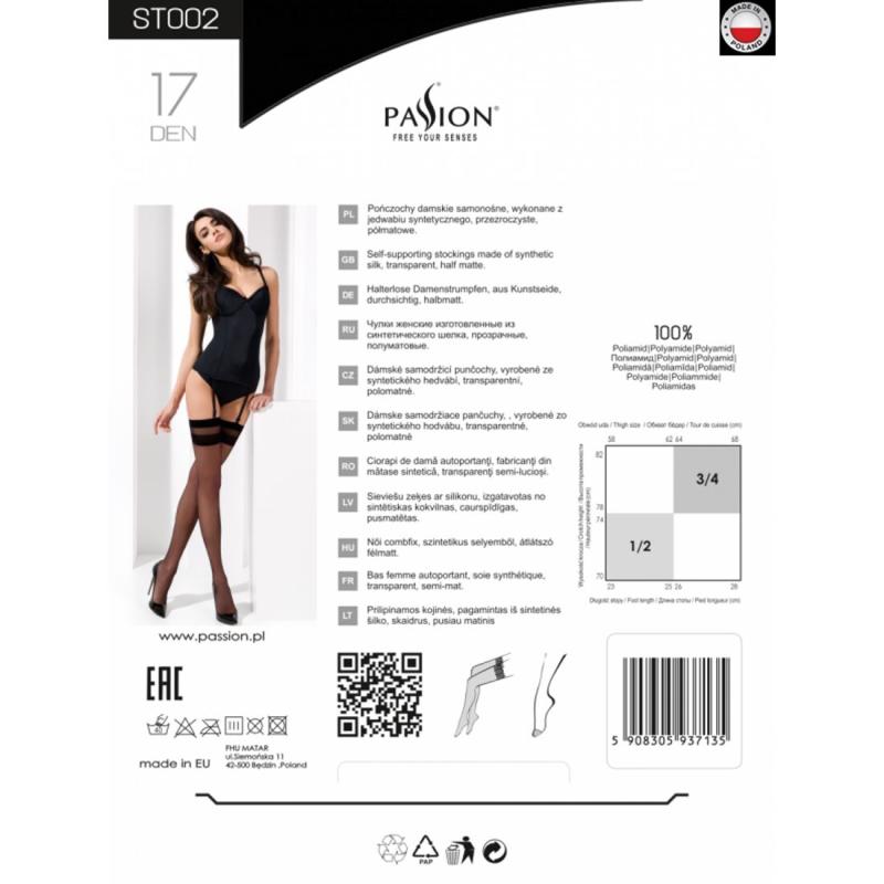 SO5392 Классические чулки под пояс с двойной резинкой ST002 5 roso - Passion