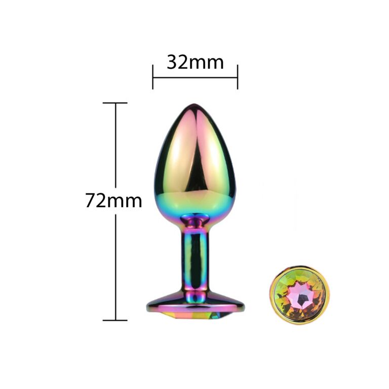 SO6038 Металлическая анальная пробка MAI Attraction Toys №72 Rainbow