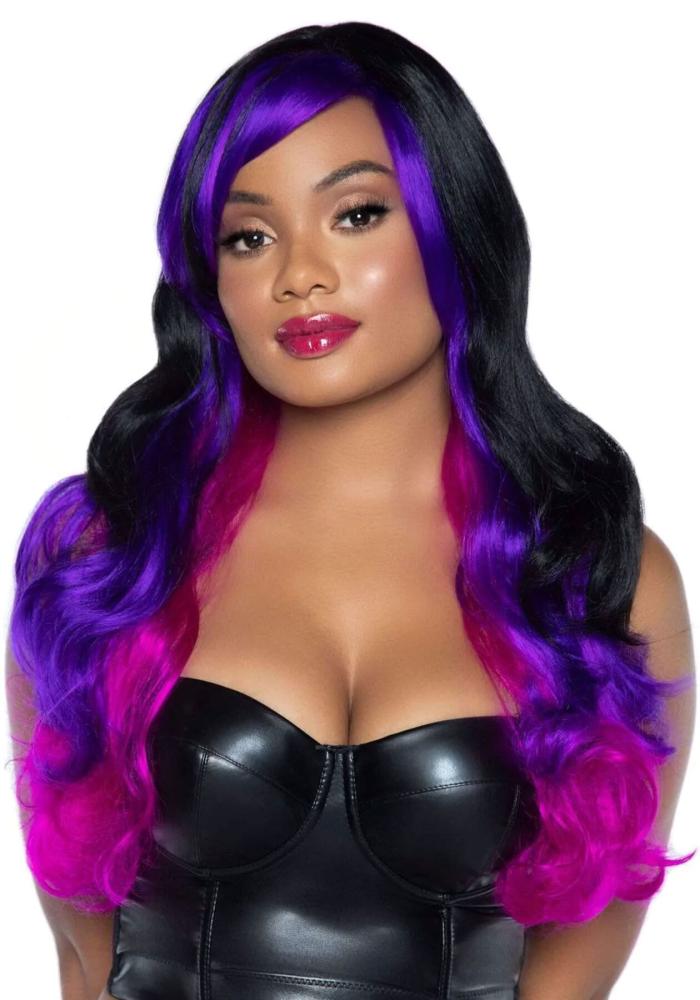 SO8007 Leg Avenue Allure Multi Color Wig Black/Purple