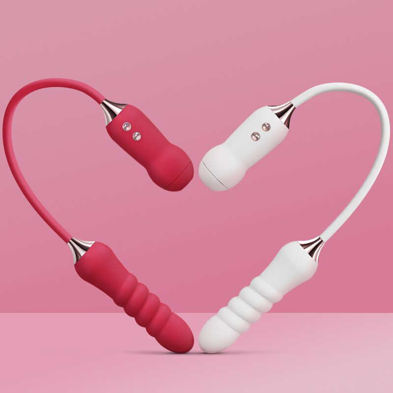 SO6037 Пульсатор с вакуумным стимулятором KISTOY Cathy White на гибкой сцепке