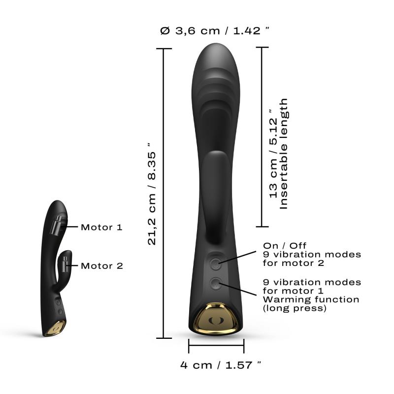 SO6816 Вибратор-кролик с подогревом Dorcel FLEXI RABBIT BLACK, гибкий ствол