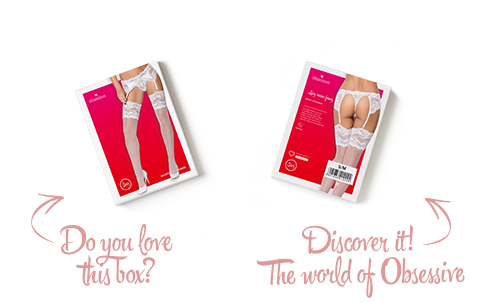 SO7167 Чулки под пояс с широким кружевом Obsessive 810-STO-2 stockings S/M, белые