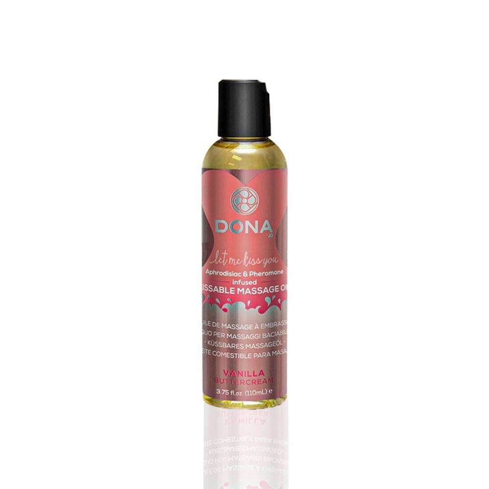 SO1536 Массажное масло DONA Kissable Massage Oil Vanilla Buttercream (110 мл) можно для оральных ласк
