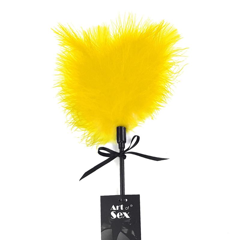 SO6971 Щекоталка со шлепалкой Пика Art of Sex - Puff Peak, цвет Желтый