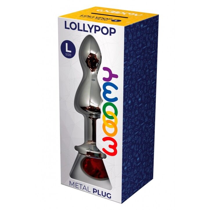 SO7420 Металлическая анальная пробка Wooomy Lollypop Double Ball Metal Plug Red L диаметр 3,5, длина 10,5 с